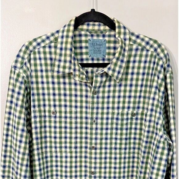 L.L. Bean Other - L.L. Bean Cotton Plaid Button Down Long Sleeve Shirt Size XL Reg Metal Buttons‎